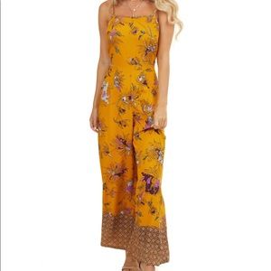 Mustard floral jumpsuit